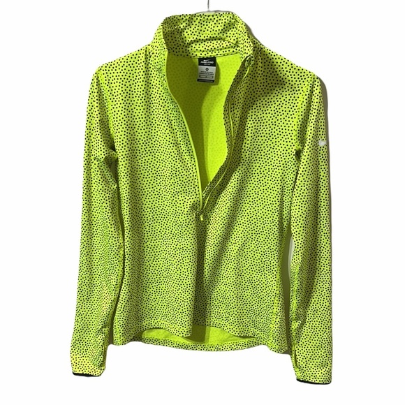 Nike Pro Neon Polka-dot Half Zip Pullover Size M - Picture 3 of 5